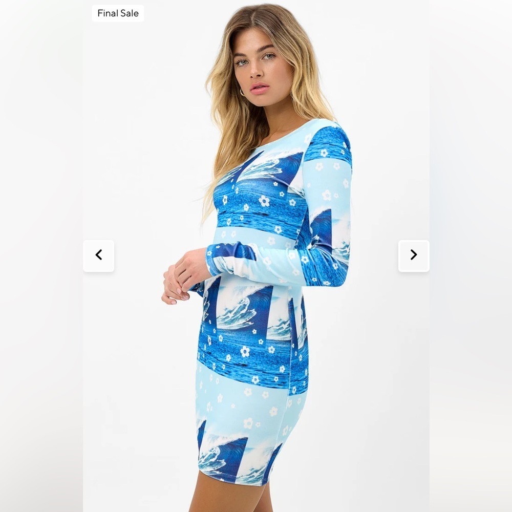 Frankie’s bikinis box terry long sleeve dress